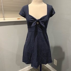 Forever 21 navy blue polka dot dress